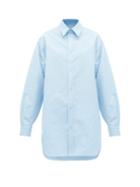 Matchesfashion.com Raey - Oversized Dropped Shoulder Cotton Blend Shirt - Womens - Light Blue