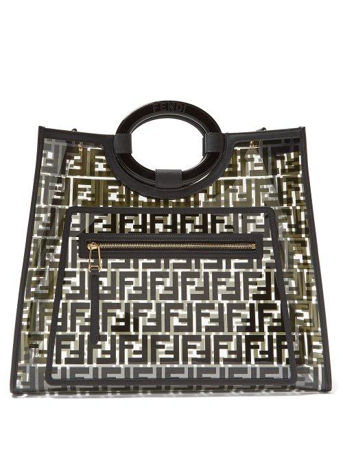 Matchesfashion.com Fendi - Runaway Medium Ff Print Pvc Tote Bag - Womens - Black Multi
