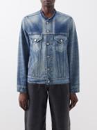 Maison Margiela - Frayed Collarless Denim Jacket - Womens - Light Denim