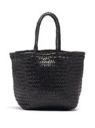 Matchesfashion.com Dragon Diffusion - Grace Double Jump Small Woven-leather Tote Bag - Womens - Black