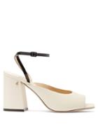 Matchesfashion.com Jimmy Choo - Jassidy Peep-toe Leather Sandals - Womens - White Black