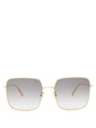 Matchesfashion.com Dior - Diorstellaire Square Metal Sunglasses - Womens - Grey Gold