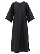 Matchesfashion.com Connolly - A-line Cotton-poplin Midi Dress - Womens - Black