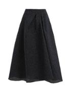 Matchesfashion.com Roland Mouret - Mulligan Lurex Jacquard Skirt - Womens - Navy Multi