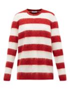 Matchesfashion.com Bella Freud - Oversized Striped Mohair-blend Sweater - Womens - Red White