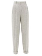 Matchesfashion.com Roksanda - Venezio Wool-jersey Pleated Trousers - Womens - Grey