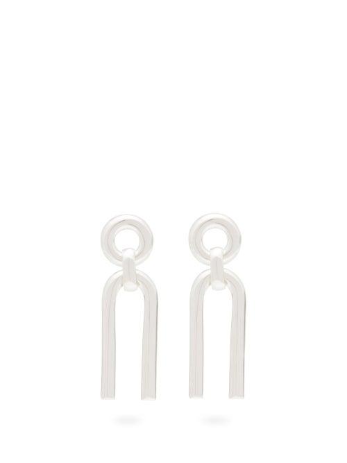 Matchesfashion.com Alta Ora - Small Arc Sterling Silver Drop Earrings - Womens - Silver