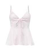 Fil De Vie - Lila V-neck Silk Cami Top - Womens - Light Pink
