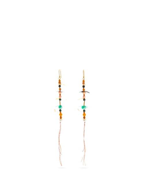 Matchesfashion.com Marni - Floral-beaded Drop Earrings - Womens - Multi