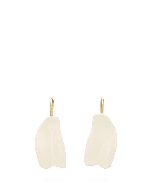 Matchesfashion.com Jil Sander - Enamel Drop Earrings - Womens - White