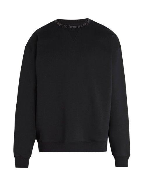 Matchesfashion.com Acne Studios - Flogho Round Neck Cotton Sweatshirt - Mens - Black