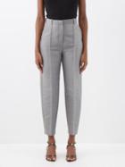 Toteme - Sewn Pleat Tailored Trousers - Womens - Light Grey