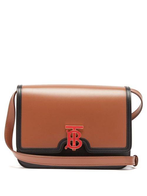 Matchesfashion.com Burberry - Tb Medium Leather Cross Body Bag - Womens - Black Tan