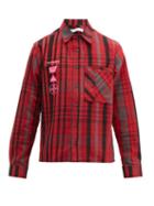 Matchesfashion.com Off-white - Mariana Checked Cotton Blend Flannel Shirt - Mens - Red Multi