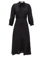 Matchesfashion.com Cefinn - Daria Leopard-jacquard Midi Dress - Womens - Black