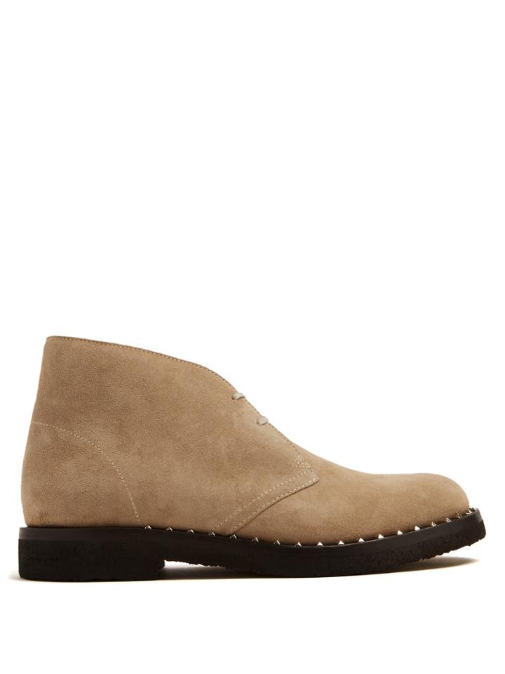 Valentino Rockstud Suede Desert Boots