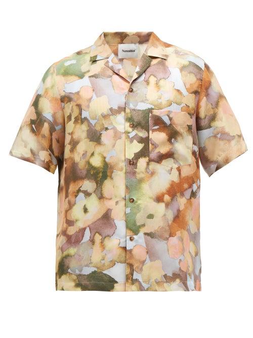 Nanushka - Bodil Printed Silk Short-sleeved Shirt - Mens - Multi