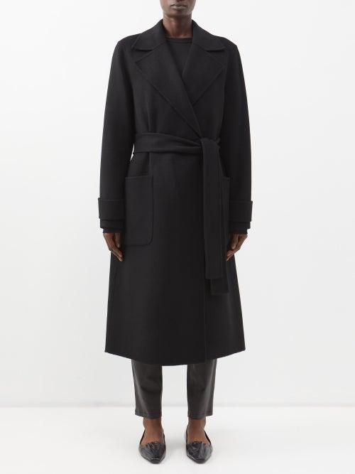 Joseph - Arline Double-faced Wool-blend Wrap Coat - Womens - Black
