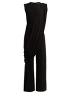 Matchesfashion.com Norma Kamali - Draped Stretch Jersey Jumpsuit - Womens - Black