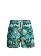 Matchesfashion.com Polo Ralph Lauren - Hawaii Print Swim Shorts - Mens - Green Multi