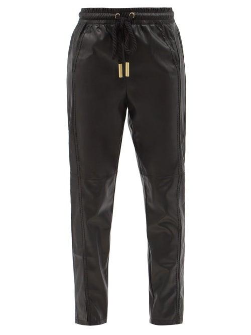 Aje - Idyllic Recycled Faux-leather Trousers - Womens - Black