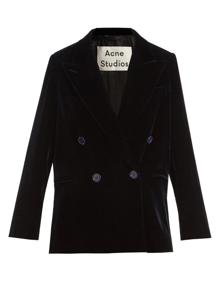 Acne Studios Jara Double-breasted Velvet Blazer