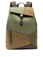 Matchesfashion.com Loewe - Puzzle Panelled Leather Backpack - Mens - Khaki