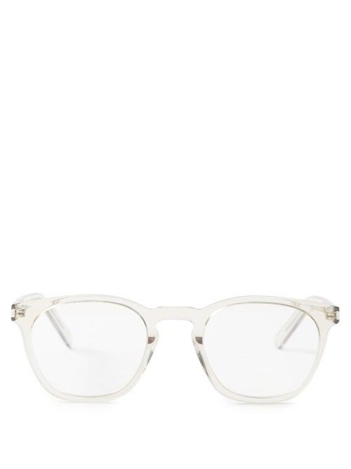 Saint Laurent Eyewear - D-frame Acetate And Metal Glasses - Mens - Beige