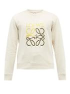 Mens Rtw Loewe - Anagram-embroidered Cotton-jersey Sweatshirt - Mens - White