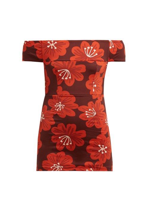 Matchesfashion.com Dodo Bar Or - Lippa Floral Print Swimsuit - Womens - Burgundy Print