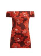 Matchesfashion.com Dodo Bar Or - Lippa Floral Print Swimsuit - Womens - Burgundy Print