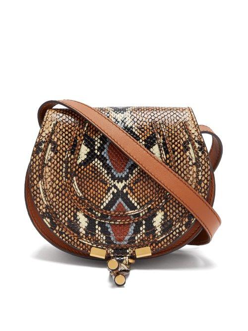 Matchesfashion.com Chlo - Marcie Mini Python Effect Leather Cross Body Bag - Womens - Multi