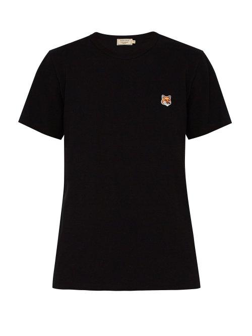 Matchesfashion.com Maison Kitsun - Fox Appliqu Cotton T Shirt - Mens - Black