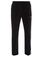 Needles - Butterfly-embroidered Velour Track Pants - Mens - Black