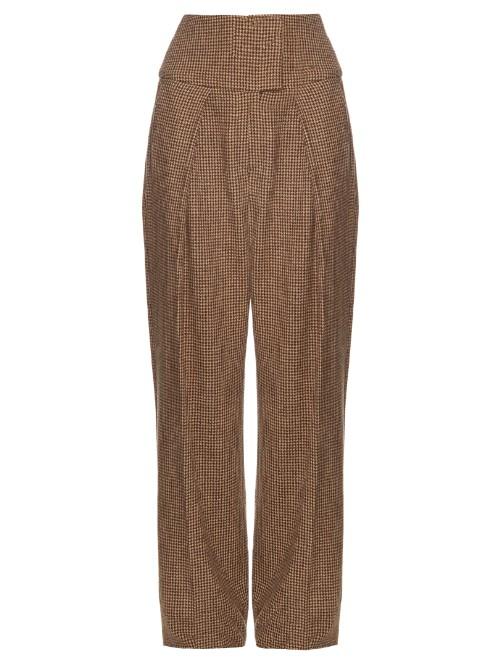 Preen By Thornton Bregazzi Austin Hound's-tooth Wide-leg Trousers