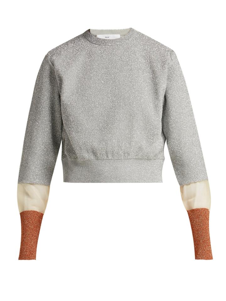 Toga Metallic Striped-cuff Knit Sweater