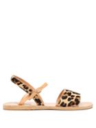 Matchesfashion.com Ancient Greek Sandals - Kaliroi Leopard Print Calf Hair Sandals - Womens - Leopard