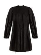 Matchesfashion.com Marques'almeida - Smocked Long Sleeved Mini Dress - Womens - Black