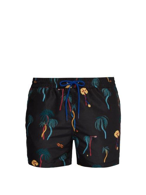 Matchesfashion.com Paul Smith - Havana Print Swim Shorts - Mens - Black