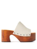 Marni - Studded Leather Clogs - Womens - White