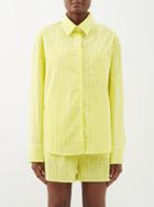 The Frankie Shop - Lui Striped Cotton-poplin Shirt - Womens - Yellow White