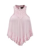 Matchesfashion.com Isabel Marant - Lanny Studded Cotton-blend Crepon Top - Womens - Light Pink