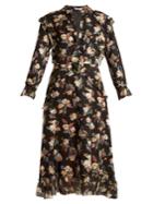 Vilshenko Palasha Floral-print Wool And Silk-blend Dress