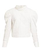Matchesfashion.com Isabel Marant - Qyandi Puffed Sleeve Broderie Anglaise Blouse - Womens - White