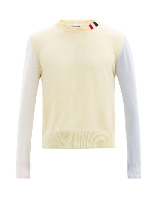 Matchesfashion.com Thom Browne - Colour-block Merino-wool Sweater - Mens - Multi