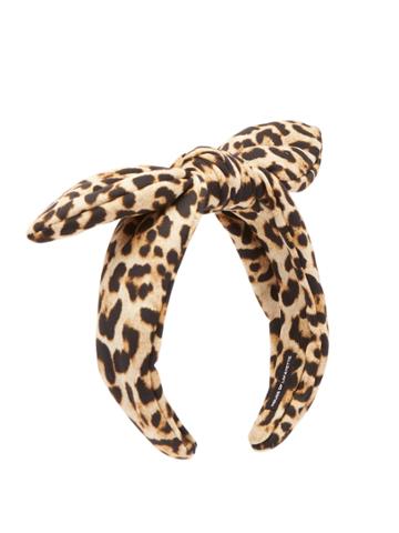 House Of Lafayette Leopard-print Bow Silk Headband