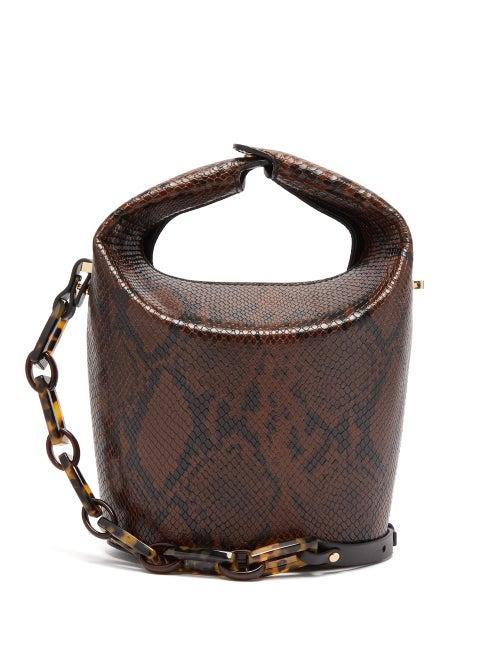 Matchesfashion.com Nico Giani - Kalea Python Effect Leather Bucket Bag - Womens - Python