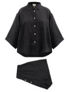 Deiji Studios - 03 Short Linen Pyjamas - Womens - Black