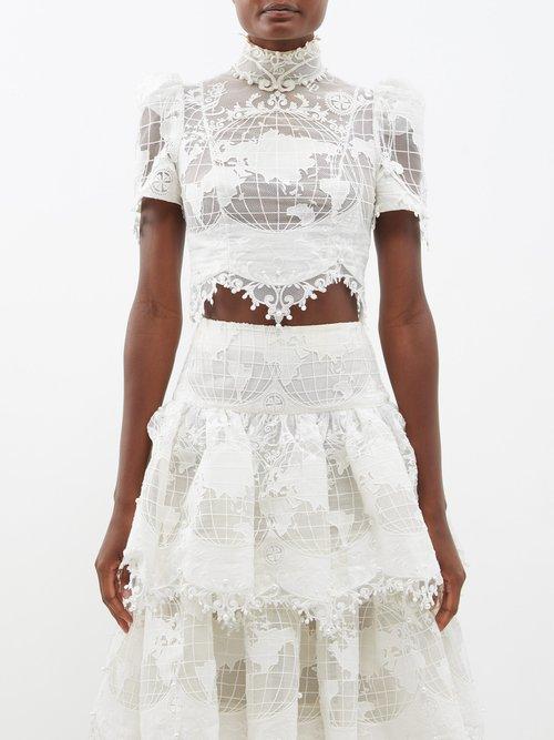 Zimmermann - High Tide Broderie-anglaise World Top - Womens - Ivory