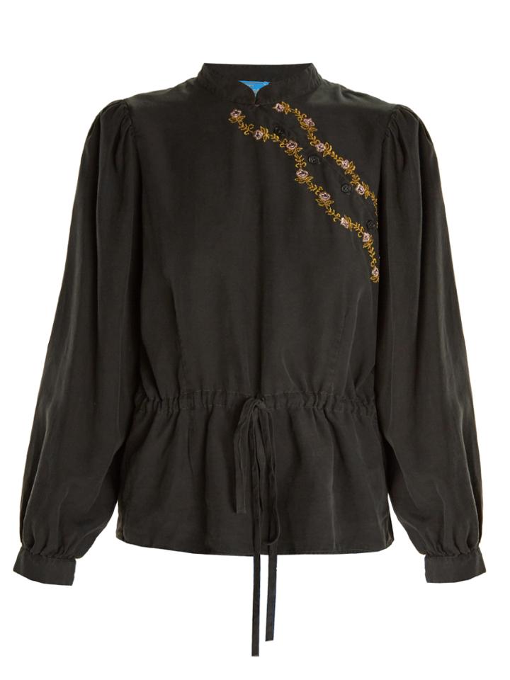 M.i.h Jeans Golborne Asymmetric Embroidered Blouse